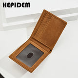 RFID High Crazy Horse Leather Slim Wallet for Men