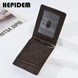 RFID High Crazy Horse Leather Slim Men's Wallet