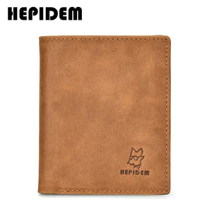 RFID High Crazy Horse Leather Slim Wallet Front Pocket Money Dollar Short Purse