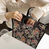 Flower Print Women Travel Canvas Bag Large Capacity Shoulder Bag