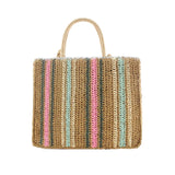 Rattan Woven Straw Tote Shoulder Bag for Women