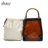 Transparent Bag With Bamboo Handle Summer Crossbody Bags