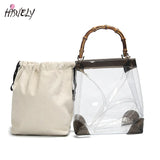 Transparent Bag With Bamboo Handle Summer Crossbody Bags