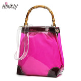 Transparent Bag With Bamboo Handle Summer Crossbody Bags