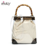 Transparent Bag With Bamboo Handle Summer Crossbody Bags