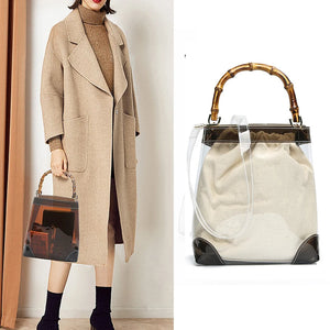 Transparent Bag With Bamboo Handle Summer Crossbody Bags