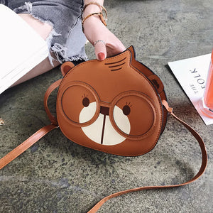 Squirrels Small round Bag Girl Gift Crossbody Messenger Bag Female GirQ5
