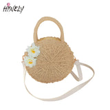 Bohemian Straw Beach Handbag Vintage Rattan Crossbody Bag Purse