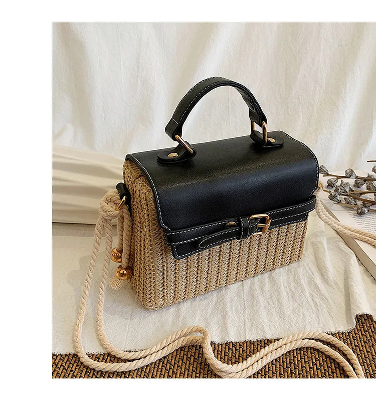 Bohemian Straw Bags Beach Handbags Summer Rattan Crossbody Bag Purse