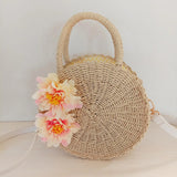 Bohemian Straw Beach Handbag Vintage Rattan Crossbody Bag Purse