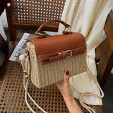 Bohemian Straw Bags Beach Handbags Summer Rattan Crossbody Bag Purse