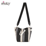 Canvas Totes Striped Womens Handbag Patchwork Shoulder Bag