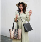 Serpentine Patchwork Composite Bag Women PU Shoulder Messenger Bag