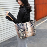 Serpentine Patchwork Composite Bag Women PU Shoulder Messenger Bag