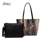 Serpentine Patchwork Composite Bag Women PU Shoulder Messenger Bag