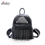Bohemia Women Backpack Tassels PU Leather Travel Backpack High School Bag