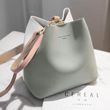 Women PU Leather Handbags Bucket Shoulder Bags Larger Capacity Crossbody