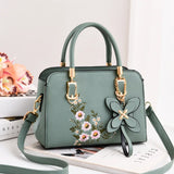 Embroidery Women Handbags Messenger Bag Leather Wild Bags Female Tote