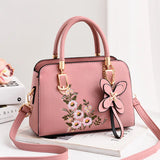 Embroidery Women Handbags Messenger Bag Leather Wild Bags Female Tote