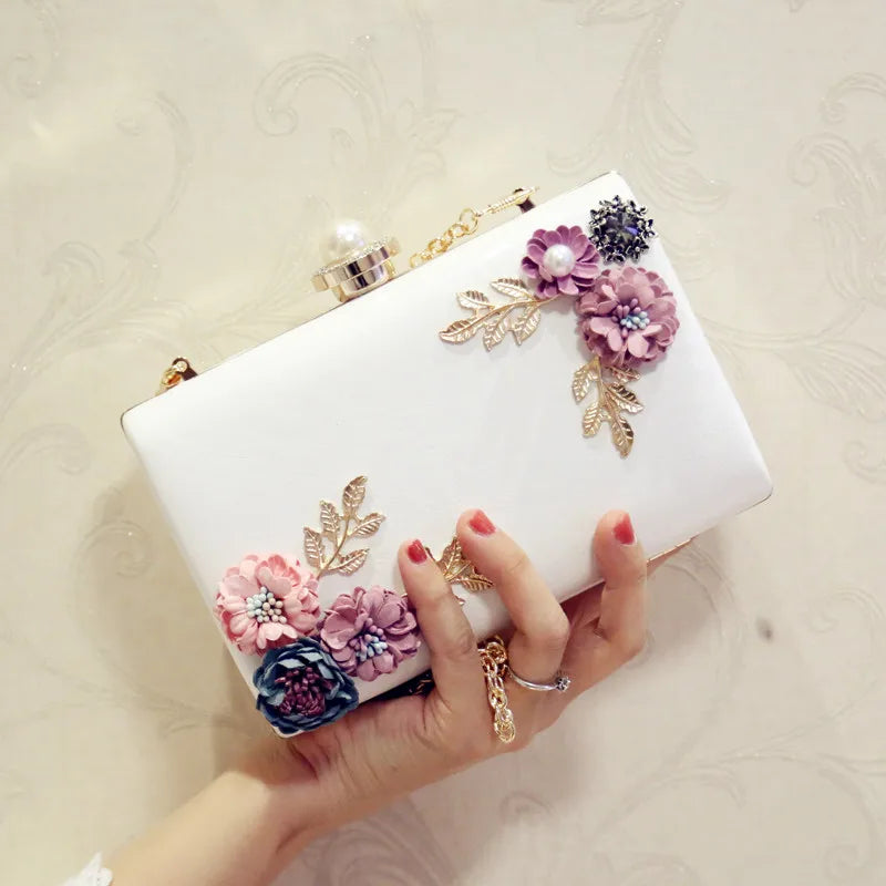 Vintage Flower Clutch Hand Bag Wedding Purse Bride Bag Female Handbag