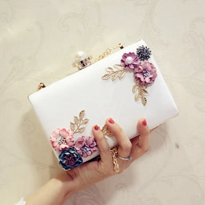 Vintage Flower Clutch Hand Bag Wedding Purse Bride Bag Female Handbag