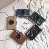 Camera Shape Clutch Nubuck Shoulder Bag Mini Messenger Purse