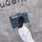 Camera Shape Clutch Nubuck Shoulder Bag Mini Messenger Purse