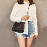 Rock Rivet Shoulder Bags for Women Handbags Punk Chain Crossbody Messenger Bags