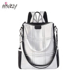 Summer High Silver PU Leather Backpack Waterproof Shoulder Bag