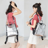 Summer High Silver PU Leather Backpack Waterproof Shoulder Bag