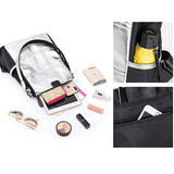 Summer High Silver PU Leather Backpack Waterproof Shoulder Bag