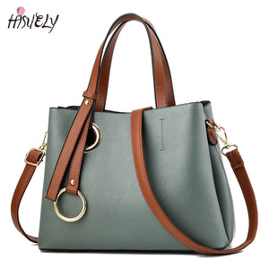 Vintage Women Leather Bag Casual Tote Top-Handle Lady Shoulder Messenger Bags