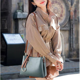 Vintage Women Leather Bag Casual Tote Top-Handle Lady Shoulder Messenger Bags