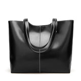 Women Oil Wax Leather Handbag Tote Large Capacity Shoulder Bag