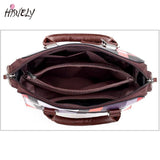 4PCS Set PU Leather Plaid Shoulder Bag Top-Handle Bag for Women