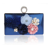 Women/GIRLS Evening Party Bag with Chains Clutch Purse Beaded Appliques Handbag