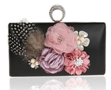 Women/GIRLS Evening Party Bag with Chains Clutch Purse Beaded Appliques Handbag