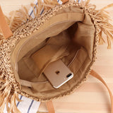 Bohemian Round Tassel Straw Bag Large Handbag