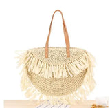 Bohemian Round Tassel Straw Bag Large Handbag