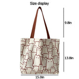 Japanese Style Cartoon Cats Canvas Tote Bag Eco Shoulder Handbag