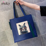 Cat Cartoon Shoulder Handbag Top-handle Bag Women Oxford Handbags