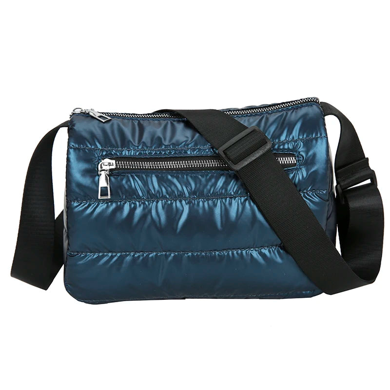 Winter Nylon Cotton Crossbody Shoulder Bag for Women
