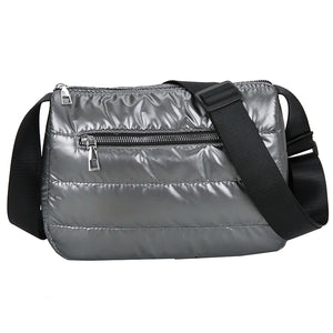 Winter Nylon Cotton Crossbody Shoulder Bag for Women