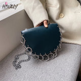 Women's Pu Leather Crossbody Bag - Semicircle Purse Shoulder Bag