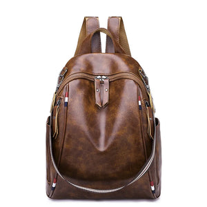 Bohemia Women Shoulder Bag PU Leather Travel Backpack High School Bag for Girl