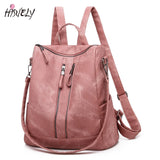 Bohemia Women Shoulder Bag PU Leather Travel Backpack High School Bag
