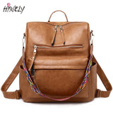 Bohemia Women Shoulder Bag Leather Backpack