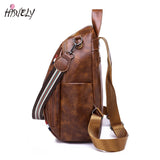 Bohemia Women Shoulder Bag PU Leather Travel Backpack High School Bag for Girl