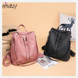 Bohemia Women Shoulder Bag PU Leather Travel Backpack High School Bag