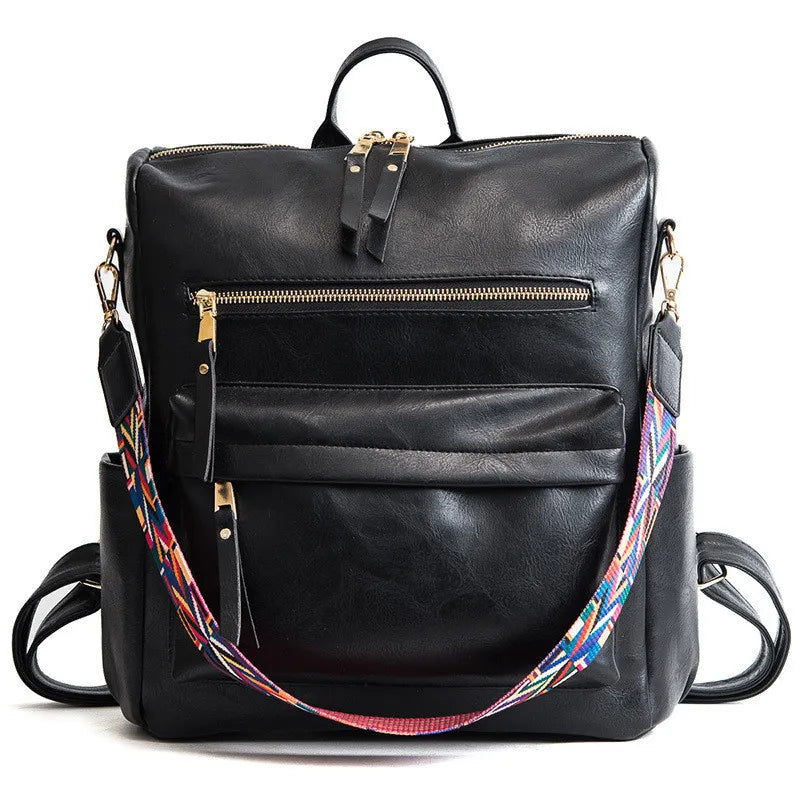 Bohemia Women Shoulder Bag Leather Backpack